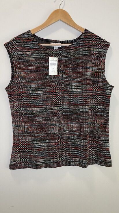 Coldwater Creek Tops - NWT Coldwater Creek Sleeveless Tank Top Slinky Stretch Rainbow Women's 1X